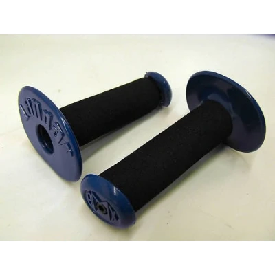 Image of OLD SCHOOL BMX HANDLEBAR GRIPS LANDAR GENUINE 80&#039;s MADE BLACK &amp; BLUE DONUT