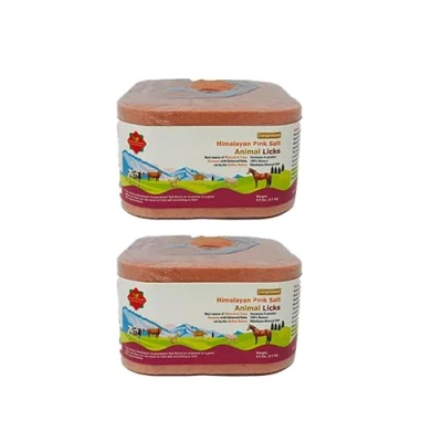 Image of 2x Compressed Himalayan Animal Horse Lick 2.5 kg Natural Pink Salt, N with strong hanging Rope Suitable for all Animals Salt l Product from Pakistan