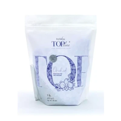 Image of Italwax Top Line Orchid Hard Wax Beads 450g (1lb) Strip Free Hair Removal Wax, Scent, Gentle on Sensitive Skin, Ideal for Bikini &amp; Underarms, Professional Home Use