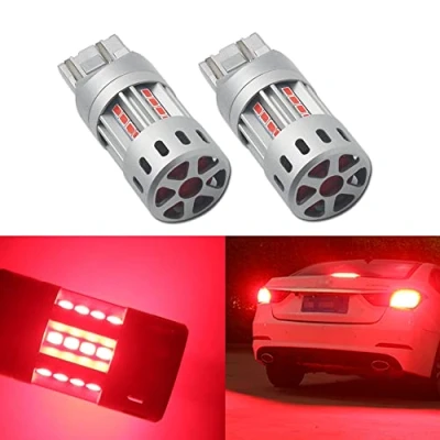 Image of Eseastar 7443 W21/5W T20 LED Bulbs Red 25W Strong Canbus with Cooling Fan 5000LM Extremely Bright for Car Tail Brake Light, 2 Pack