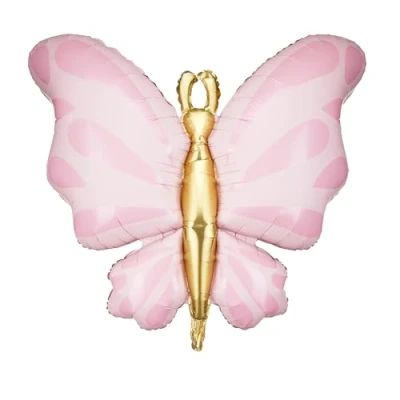 Image of Large Pink Butterfly Balloon PartyDeco 27.2 Inch Themed Party Birthday Summer Wedding Decor, Pastel Color Balloons for Baby Shower Girl Bridal Decorations