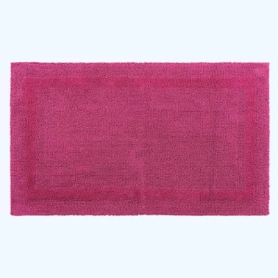 Image of HOMESCAPES Bath Mat, Luxury 1600gsm Extra Soft 100% Cotton, Reversible Bathroom Mats Non Slip, Washable, Super Absorbent, Quick Dry, Raspberry Pink Rug, 50 x 80 cm