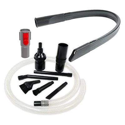 Image of Spares2go Micro PC Desk Cleaning Kit + Flexible Crevice Tool compatible with Dyson V10 SV12 Cordless Vacuum Cleaner
