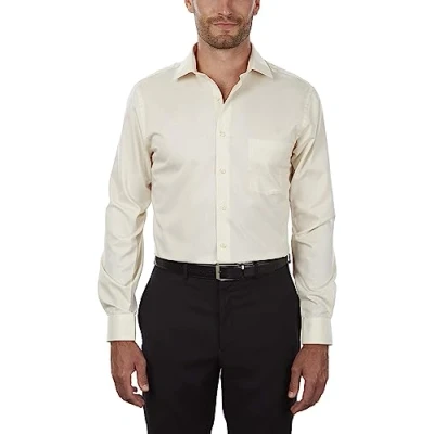 Image of Van Heusen Men&#039;s Dress Shirt Regular Fit Flex Collar Stretch Solid Tuxedo, Canvas, 43 cm Hals 81 84 Ärmel