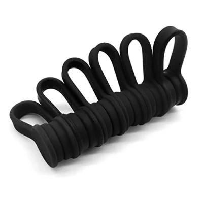 Image of Xrkuu 6 Pieces Magnetic Cable Ties, Black Reusable Organisers Silicone Clips Straps Cord Organiser for Organizing and Bundling Wires, Cords, Charger, Earphone
