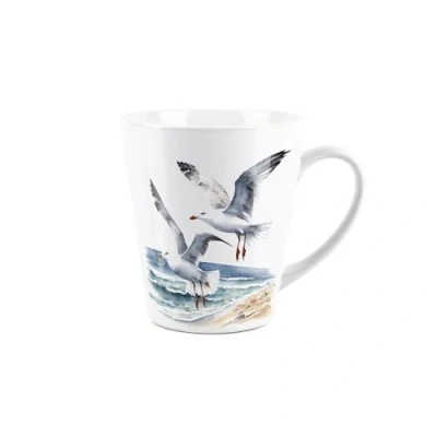 Image of Purely Home Seagull Coastal Beach Mug Seaside Maritime Small Latte Ceramic White Tea/Coffee Present Gift
