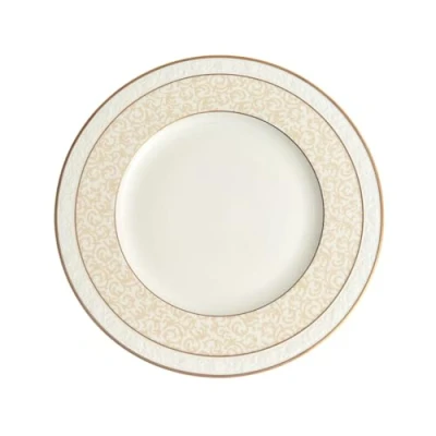 Image of Villeroy &amp; Boch Ivoire Food Plate, Round Premium Porcelain Plate with Gold Edges and Ornaments, Dishwasher Safe, 270 mm