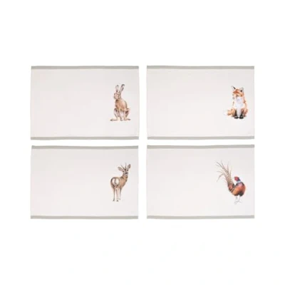 Image of Wrendale Designs &#039;Woodlanders&#039; Set of Four Woodland Animal Fabric Placemats