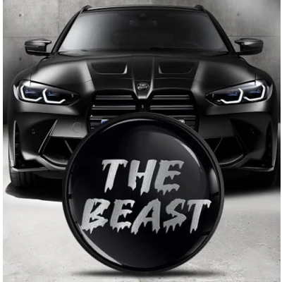 Image of Biomar Labs Front Hood Trunk Tuning Badge 82 mm Compatible with BMW Emblem 51148132375 Silver Beast EO 26
