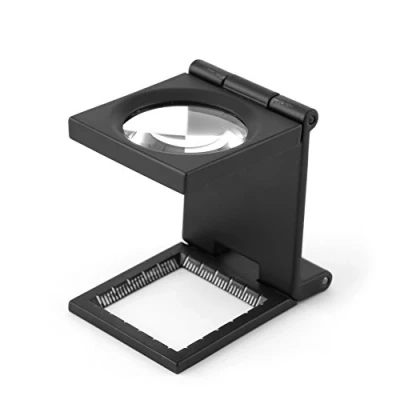 Image of Yosoo 10 x 28 mm Mini Tri Fold 10x Screen Magnifier Zinc Alloy with Scale for Textile Optical Jewellery Tools
