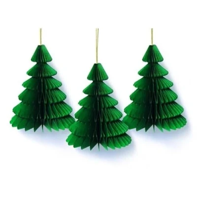 Image of 3 Pcs Honeycomb Baubles Paper Christmas Tree Party Decoration