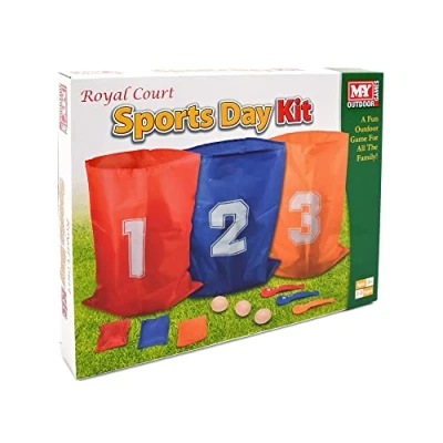 Image of 3 in 1 Sports Day Kit Sack Race Egg and Spoon Set Bean Bag Toss Fun Outdoor Garden Family Target Game