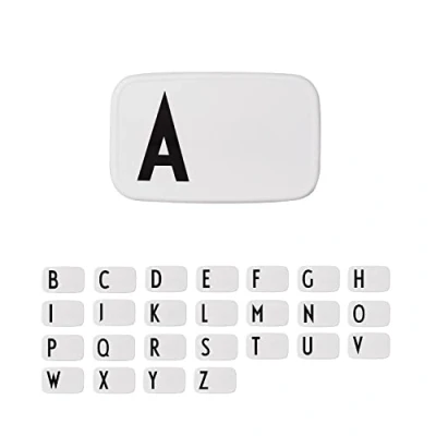Image of Design Letters Personal Lunch Box White Personalised Food Storage Container for Men, Women, Girls and Boys Lunch/Food Travel Use as Sandwich Dishwasher &amp; Microwave Safe