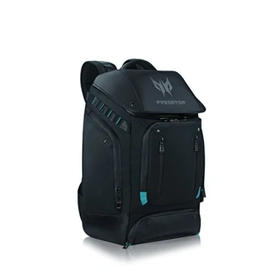 Image of acer PBG591 Predator Utility Gaming Backpack, Water Resistant and Tear Proof Travel Backpack Fits Protects Up to 17.3&quot; Laptop, Black with Teal Accents