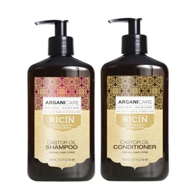 Image of Arganicare Duo Shampoo + Conditioner Castor Growth Accelerator Gently cleanses &amp; moisturizes hair All types 1x400 ml 1x400mL
