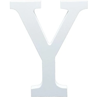 Image of White Wooden MDF Letter Y Size 13cm Tall Free Standing Letters for Arts &amp; Crafts Personalized Name Decor