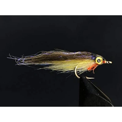 Image of Tigofly 12 pcs Brown Olive UV Polar Fry Slowly Sinking Salmon Trout Steelhead Minnow Fly Fishing Flies Lures Set Size #8 (Olive)