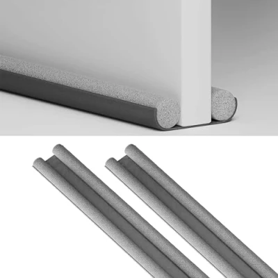 Image of ADEPTNA Under Door Foam Double Draught Excluder Soundproof Sweep Stopper Insulator Energy Saving Seal Draft Protector Easy Fit for Interior &amp; Exterior Doors (PACK OF 2)