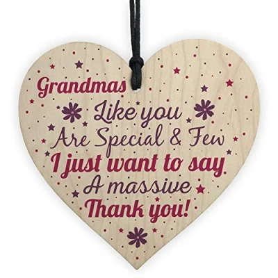 Image of RED OCEAN Gifts for Nanny Nan Granny Grandma Wooden Heart Sign Birthday Christmas Thank You Gift