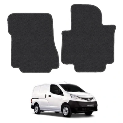 Image of Carpet Floor Mats for the Nissan NV200 (2009+) [Not suitable ENV200] Custom Van Accessory Tailored fit, Granulated Anti Slip Layer &amp; Black Binding