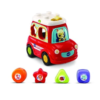 Image of VTech Sort &amp; Discover Car, Educational Stacking Toy for Kids, Baby Musical Sensory Play, Shape Sorter Toddlers with Lights and Sounds, Girls Boys 12 Months +, English Version