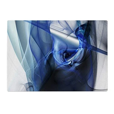 Image of Blue Grey Black Navy Teal Kitchen Worktop Protector Saver Glass Chopping Board