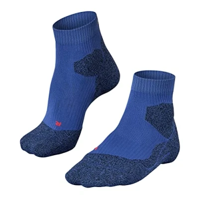 Image of FALKE Men&#039;s RU Trail M SO Functional Yarn Anti Blister 1 Pair Running Socks, Blue (Athletic 6451), 5.5 7.5