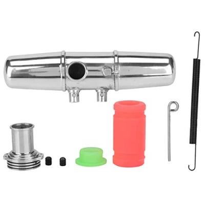 Image of Dilwe 18001P Dual Exhaust Joint Tubing, Aluminium Alloy Pipe for HPI Savage 4.6/5.9 1/8 Nitro Car RC Model Part Accessory