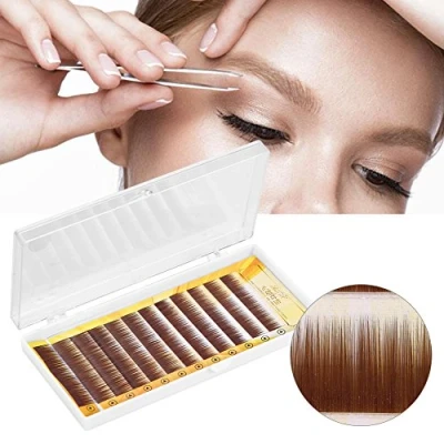 Image of Eyebrow False Natural Extension Ultra Slim Fibre Dark Brown Individual 5?¨C?8?mm