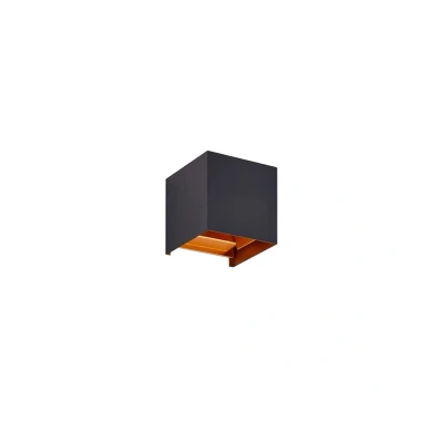 Image of Lindby LED outdoor wall light Nivar, 10 cm, angular, black