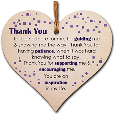 Image of Handmade Wooden Hanging Heart Plaque Gift Perfect for your Best Friend Friendship Keepsake