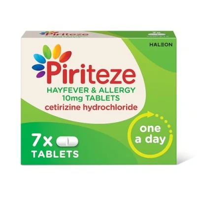 Image of Piriteze Hayfever &amp; Allergy Antihistamine Tablets, Relief, Cetirizine, 7s