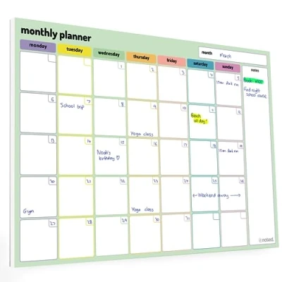 Image of Monthly Planner Pad A4 Undated Calendar and Scheduler 52 thick 100gsm sheets for work, study home planning