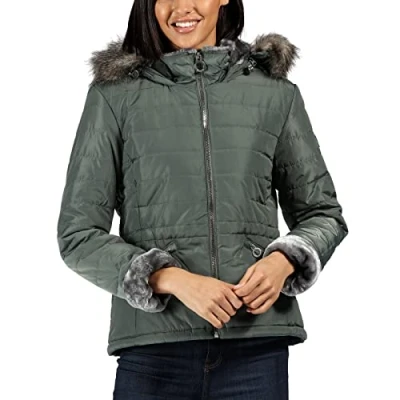 Image of Regatta Womens Westlynn Insulated Quilted Hooded Jacket Balsam Green 16