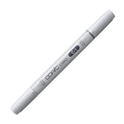 Image of COPIC Ciao Coloured Marker Pen (C 1) Cool Gray No.1, For Art &amp; Crafts, Colouring, Graphics, Highlighter, Design, Anime, Professional Beginners, Supplies Colouring Books