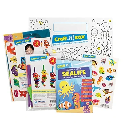 Image of Baker Ross CBS008 Sealife Craft Box Creative Arts and Crafts Activities for Kids