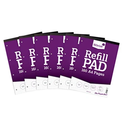 Image of Silvine A4 Refill Pad 2/10/20 mm Graph (160 Pages) Pack of 6
