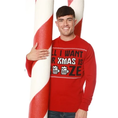 Image of Tokyo Laundry All I Want Crew Neck Jumper in George Red Merry Christmas S
