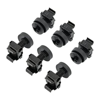 Image of BIGtec Cage nut mounting screws, M6 kit for 10 inch and 19 cabinets, network, rack, cage, nuts Pack of 50