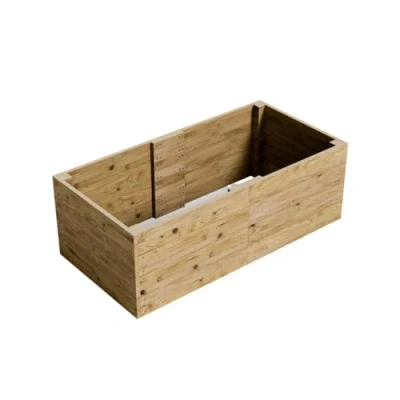 Image of Gro Garden Products Wooden Raised Bed 90cm L x 180cm W 60cm H Large Planters for Vegetables, Herbs, or Flowers Trough Planter Box with FSC Tanalised Timber