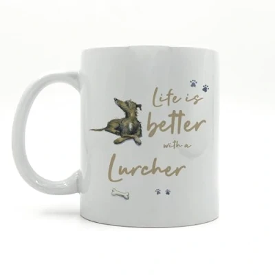 Image of Image Industry Life is Better Lurcher Ceramic Mug Dog Lovers Coffee