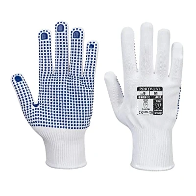 Image of Portwest Polka Dot Glove White/Blue XS