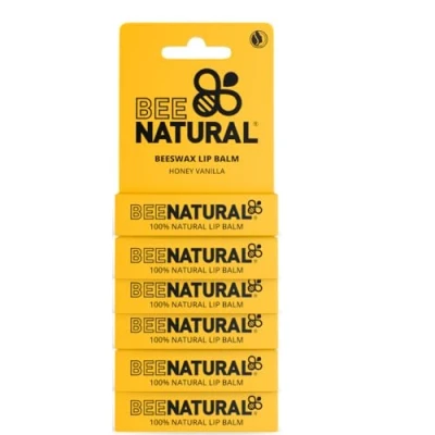 Image of Bee Natural 100% Moisturising Lip Balm Honey Vanilla Pack of 6
