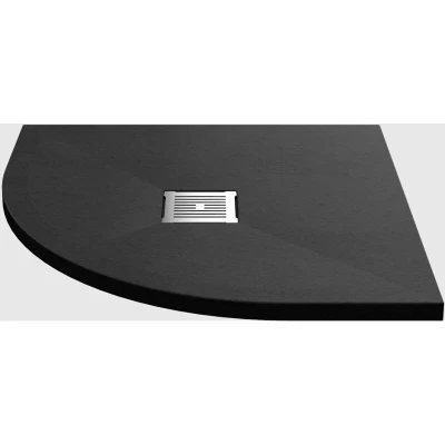 Image of nuie NLT91105 Modern Bathroom Slimline Quadrant Shower Tray Grill Not Included, 800mm x 800mm, Slate Black