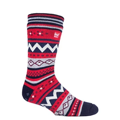Image of HEAT HOLDERS MENS Soul WARMING DUAL LAYER SLIPPER SOCKS 4 8 UK 37 42 EUR (NAVY/RED Warming, 6 11 39 45 EUR)