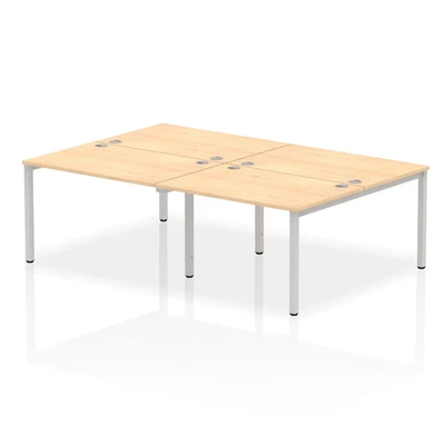 Image of Impulse Bench B2B 4 Person 1200 Silver Frame Office Desk Maple