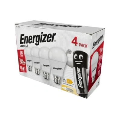 Image of Energizer GLS Replacement LED Bulb 4 Pack (Warm White B22, 100W), (ENGS14423)