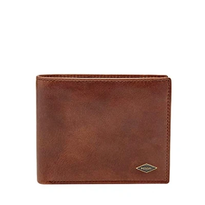 Image of Fossil Men&#039;s Ryan Leather RFID Blocking Large Coin Pocket Bifold Wallet Black