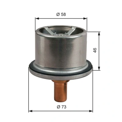 Image of 1356473, 1439845, 1661375 Engine thermostat GATES TH51287G1 87C with gaskets/seals without housing