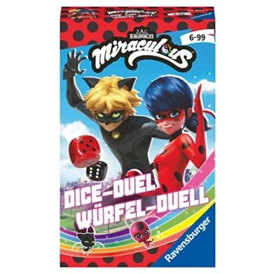 Image of Ravensburger 20893 Gift Game Miraculous Duel, Exciting Dice with Lady Bug and Cat Noir from 6 Years